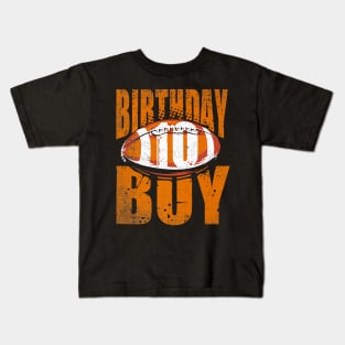 10th Birthday Boy 10 Years Old Football Lover Theme Party Kids T-Shirt